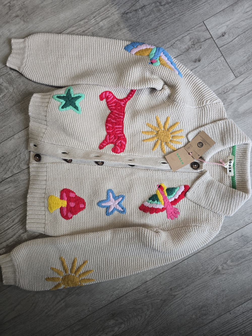 NWT Boden Embroidered Wool Blend Cardigan Size S - Picture 2 of 6